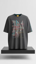 City Grid graphic oversized t-shirt